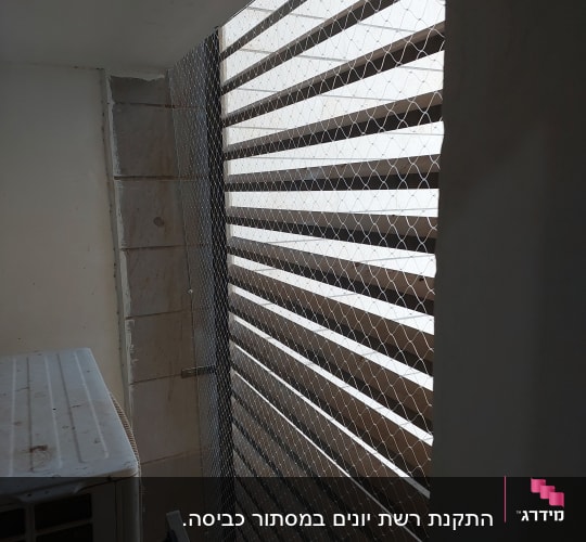 רשת מתכת מותקנת למניעת כניסת יונים